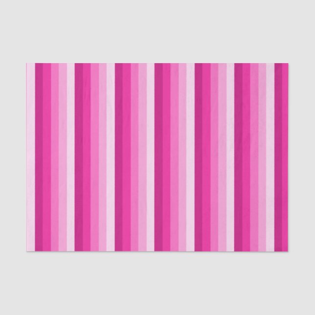 Hot pink shadow stripes tissue paper (Front)