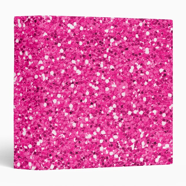 Hot Pink Shimmer Glitter Binder (Front/Spine)