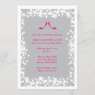 Hot Pink Shoes Bridal Shower Invitation