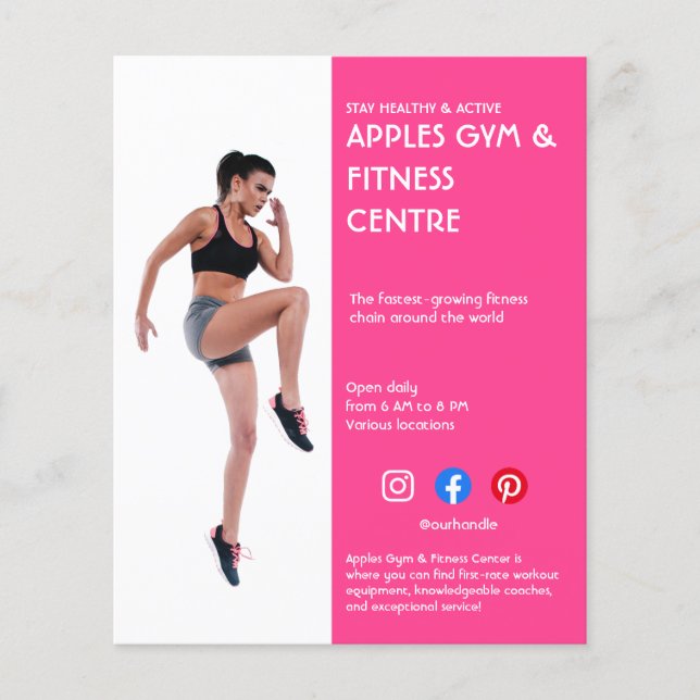 hot pink Sidebar Photo gym personal trainer fit Fl Flyer (Front)