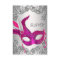 Hot Pink Silver Mask Masquerade Party RSVP