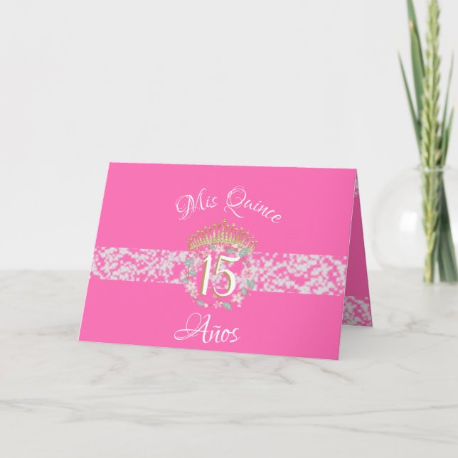 Hot Pink Silver Quinceanera Celebration Invitation (Front)