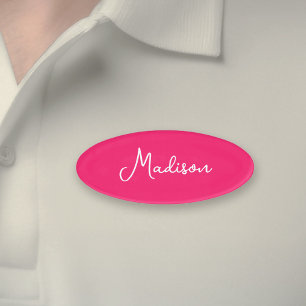 Hot Pink Simple First Name Script Tag