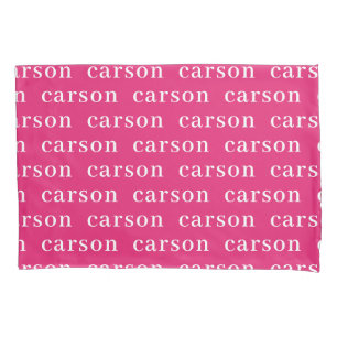 Hot Pink Simple Personalized Repeating Name Pillowcase