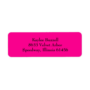 Hot Pink Simple Plain Return Address Labels