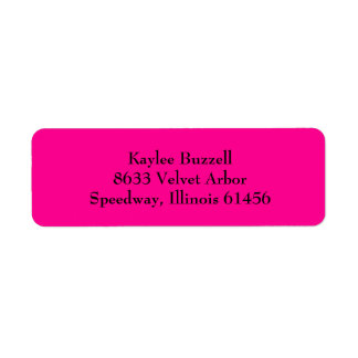 Hot Pink Simple Plain Return Address Labels