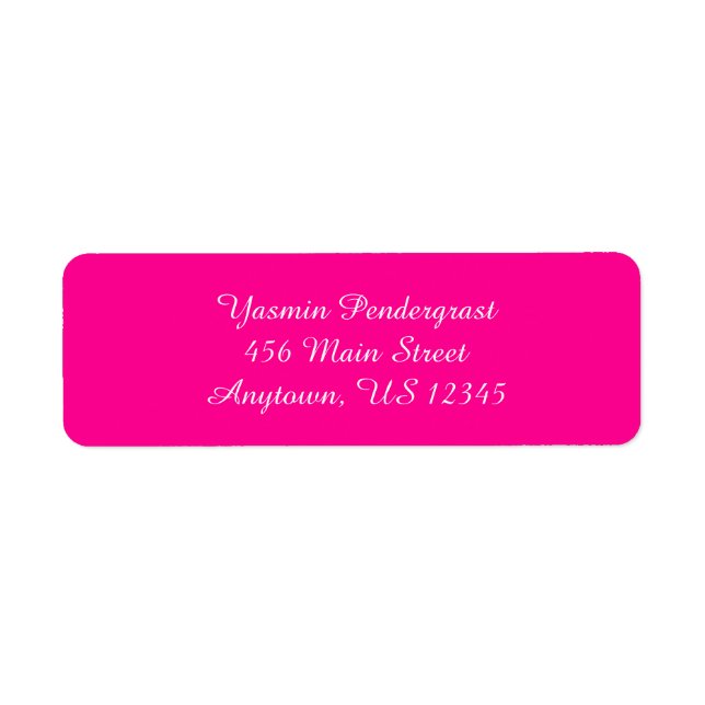 Hot Pink Simple Plain Return Address Labels (Front)