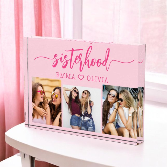 Hot Pink Sisterhood Sisters 3 Photo Collage  (Creator Uploaded)