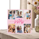 Hot Pink Sisters 6 Photo Collage Keepsake Gift Plaque<br><div class="desc">Celebrate sisterhood with the Sisters 6 Photo Collage Keepsake Gift Plaque. This personalized plaque features a beautifully arranged collage of six cherished photos, capturing unforgettable moments together. Crafted from high-quality materials, it’s perfect for displaying on a desk, shelf, or wall. The heartfelt design adds a loving touch, making it an...</div>