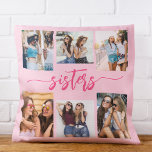Hot Pink Sisters 6 Photo Collage Keepsake Gift Throw Pillow<br><div class="desc">Capture the bond of sisterhood with the Hot Pink Sisters 6 Photo Collage Keepsake Gift Throw Pillow. This personalized pillow features a vibrant hot pink design and a beautifully arranged collage of six cherished photos, celebrating unforgettable moments between sisters. Crafted from high-quality materials, it adds a stylish and sentimental touch...</div>