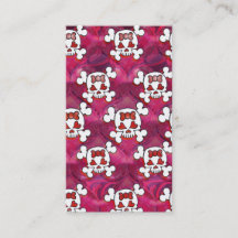 Hot Pink Skulls and Hearts