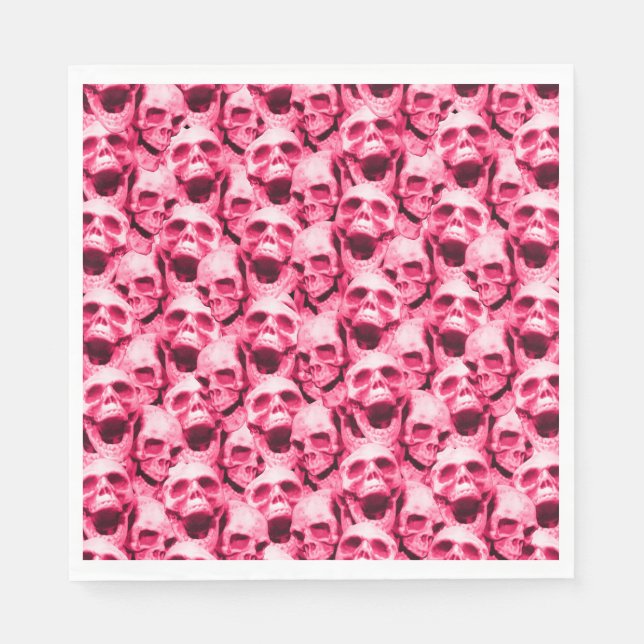 Hot Pink Skulls Napkin (Front)