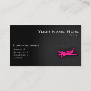 Hot Pink Small Plane Business Card
