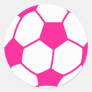 Hot Pink Soccer Ball Classic Round Sticker