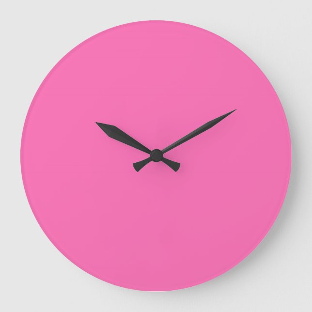 Hot Pink Solid Colour Large Clock (Front)