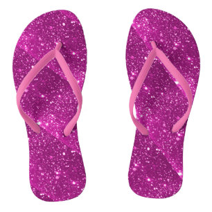 Hot Pink Sparkle Flip Flops