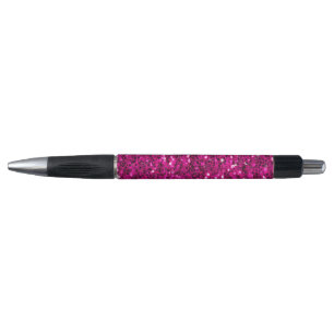 Hot pink sparkles faux glitter pen