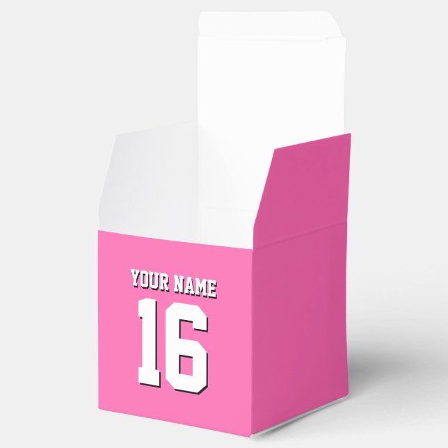 Hot Pink Sporty Team Jersey Favor Box (Opened)