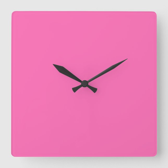 Hot Pink Square Wall Clock (Front)