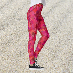 Hot Pink Squares Leggings
