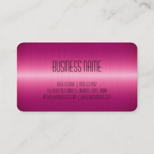 Hot Pink Stainless Steel Metal Look Business Card