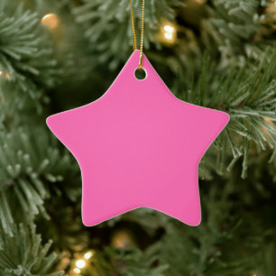 Hot Pink Star Ceramic Ornament