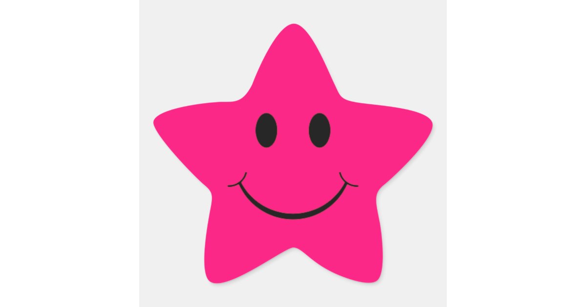 Hot Pink Star Face Stickers Zazzle