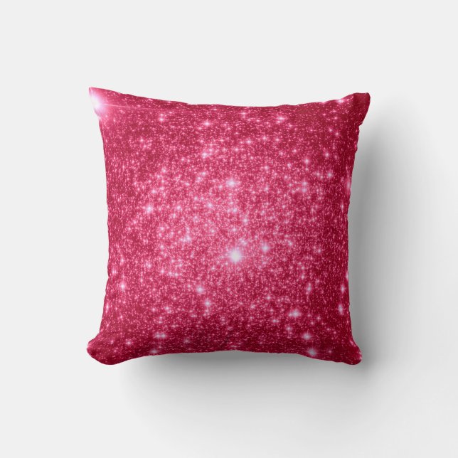 Hot Pink Stars Pillow (Front)