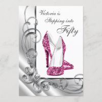 Hot Pink Stepping Into 50 Birthday Party