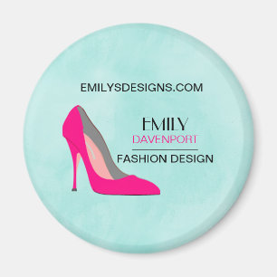 Hot Pink Stiletto High Heel Shoe Chic Business Magnet