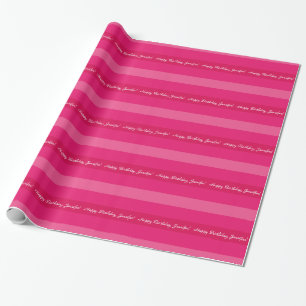 Hot Pink Striped Wrapping Paper Stripes Stripe
