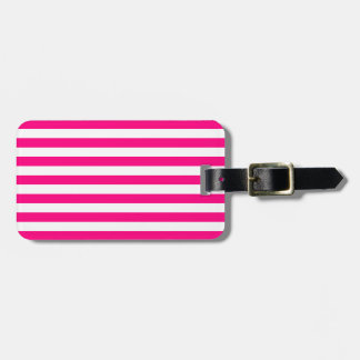 Hot Pink Stripes Pattern Luggage Tag