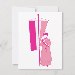 Hot Pink Suffragette Holiday Card