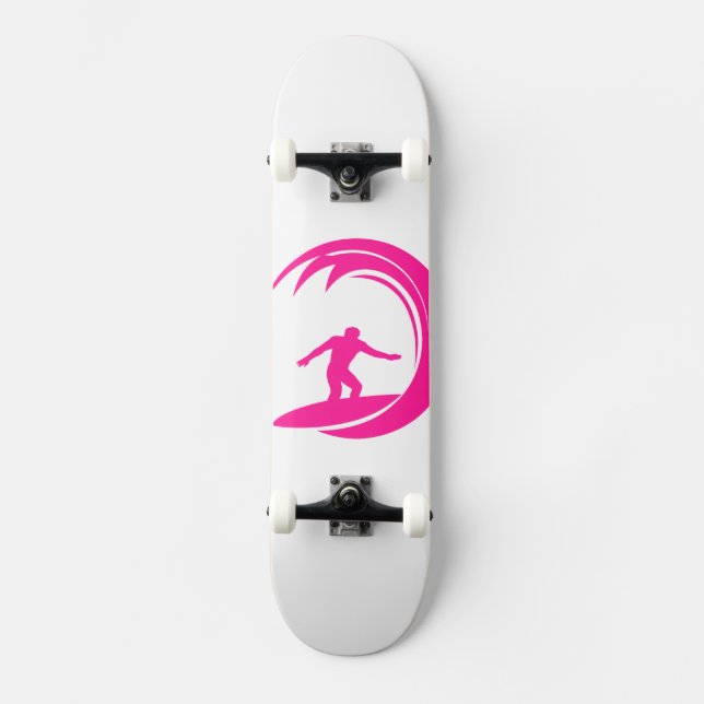 Hot Pink Surfing Skateboard (Front)