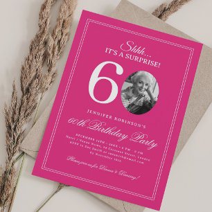 Hot Pink   Surprise 60th Birthday Party Invitation