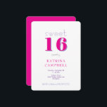 Hot Pink Sweet 16 Birthday Party Invitation<br><div class="desc">Hot Pink Sweet 16 Birthday Party Invitation.</div>