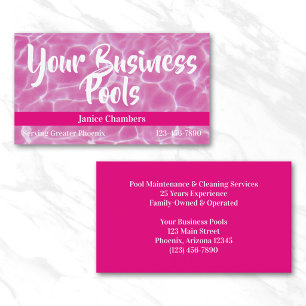 Hot Pink Swimming Pool Photo Business Card