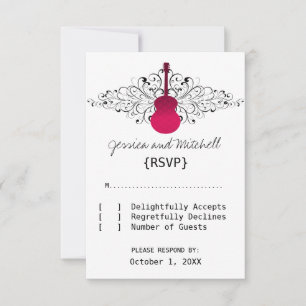 Hot Pink Swirls Guitar Response Card