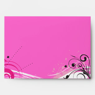 HOT PINK SWIRLS & STARS Bat Mitzvah Envelope