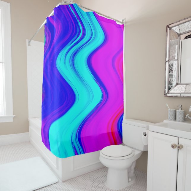 Hot pink, Teal, and Blue Paint Stripes  (In Situ)