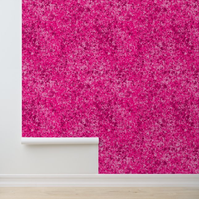 Hot Pink Texture Granite Sparkle Pattern Girls Wallpaper (Application)