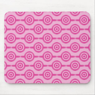 Hot Pink Trendy Circles Mousepad