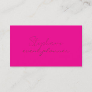 Hot Pink Trendy Colourful Girly Professional Brigh Business Card