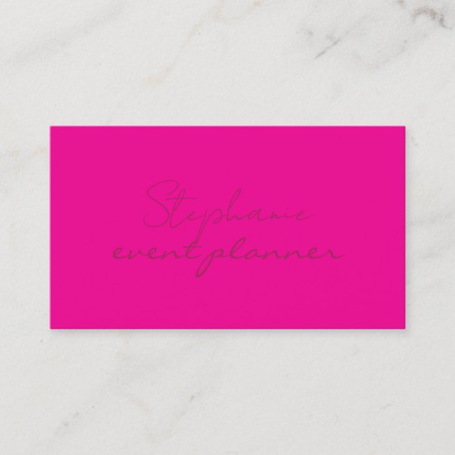Hot Pink Trendy Colourful Girly Professional Brigh Business Card (Front)