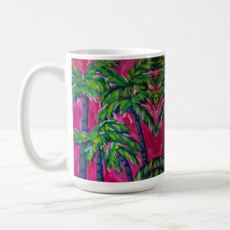 Hot Pink Tropical Palms Coffee Mug