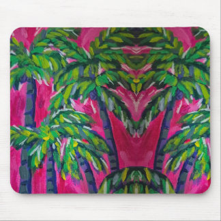 Hot Pink Tropical Palms Mouse Pad