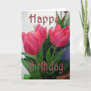 Hot Pink Tulips Card