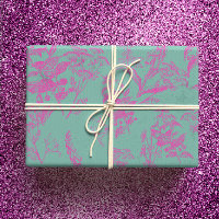 Hot Pink & Turquoise Wildflower Line Art 