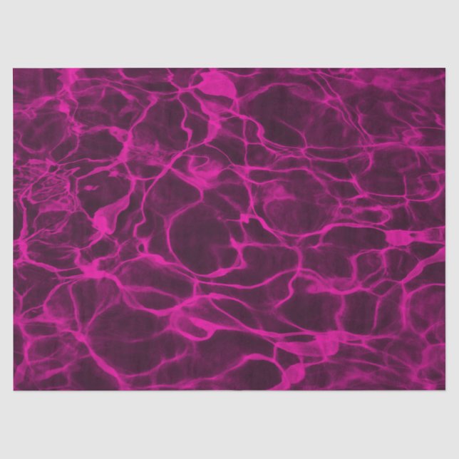Hot Pink Underwater Wavy Rippling Water Cloudy Fla Tissue Paper (Front)