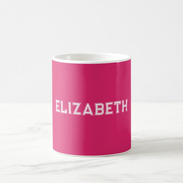 Hot Pink University font monogram  Coffee Mug (Center)